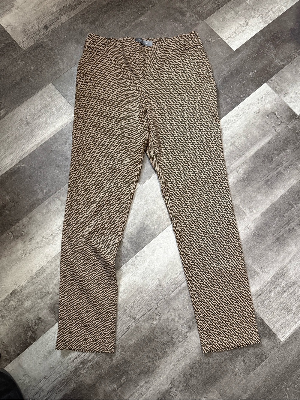 Patterned Brown Dress Pants